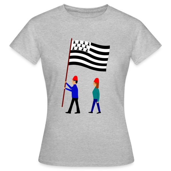 Maquette de T-shirt Femme « Fierté Bretonne en Drapeaux » à personnaliser