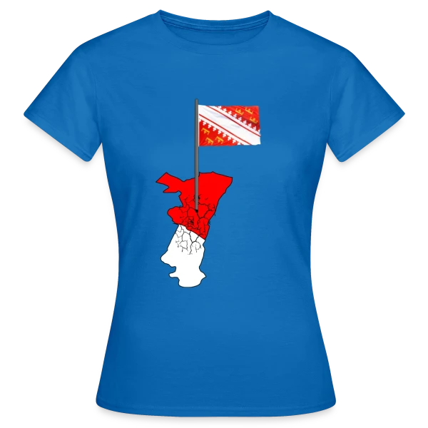 Maquette de T-shirt Femme « Drapeau Alsace Emblème Régional » à personnaliser