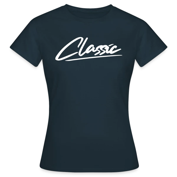 Maquette de T-shirt Femme « Inscription Classique Blanche » à personnaliser