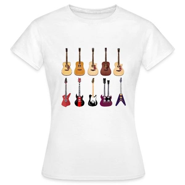 Maquette de T-shirt Femme « Je Suis Guitariste : Ma Passion, Ma Fierté » à personnaliser