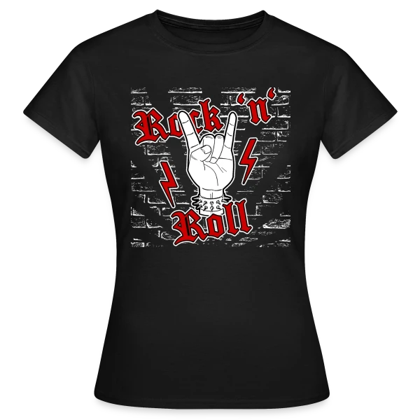 Maquette de T-shirt Femme « Authentique Rock 'n' Roll » à personnaliser
