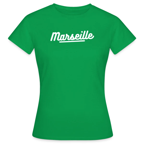 Maquette de T-shirt Femme « Marseille Design Épuré » à personnaliser