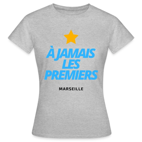 Maquette de T-shirt Femme « OM À Jamais Les Premiers (Bleu) » à personnaliser