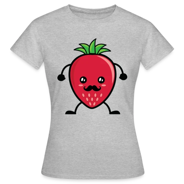 Maquette de T-shirt Femme « Fraise Kawaii Adorable et Tendance » à personnaliser