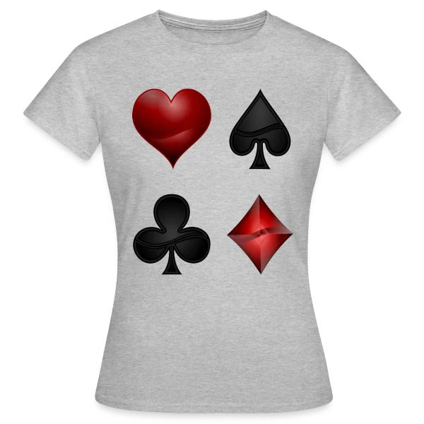 Maquette de T-shirt Femme « Symboles de Poker Élégants » à personnaliser