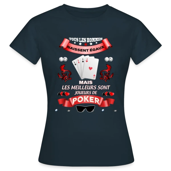 Maquette de T-shirt Femme « Le Meilleur Joueur de Poker » à personnaliser
