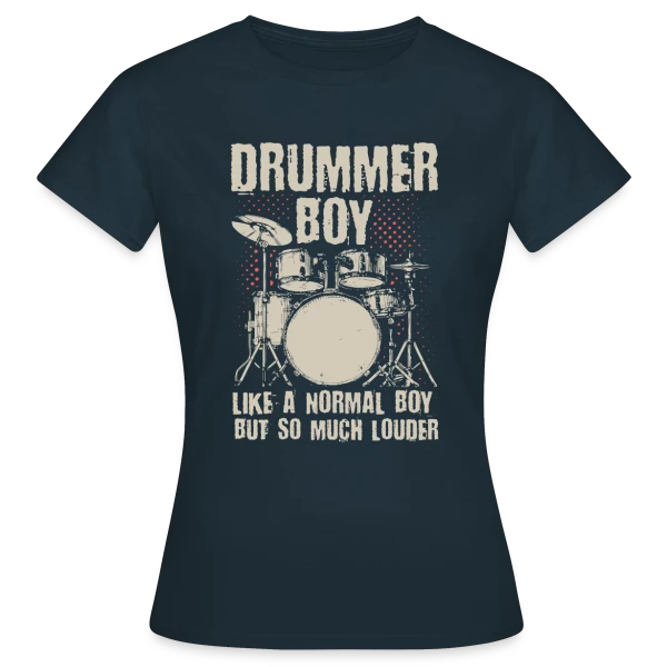 Maquette de T-shirt Femme « Batteur Garçon Un Peu Plus Fort » à personnaliser