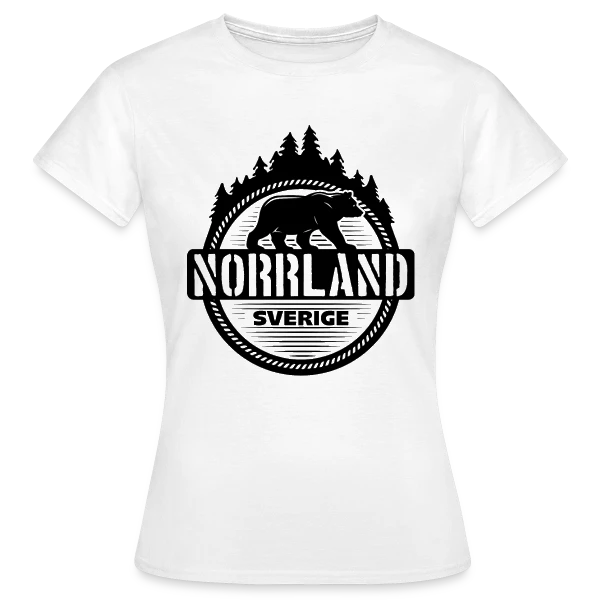 Maquette de T-shirt Femme « Porte le Norrland : Fierté Suédoise » à personnaliser