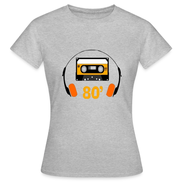 Maquette de T-shirt Femme « Cassette Années 80 » à personnaliser