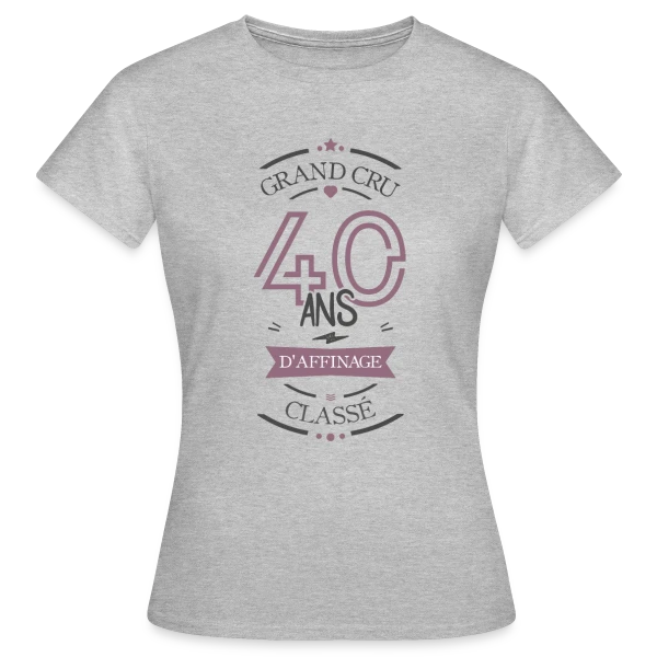 Maquette de T-shirt Femme « 40 Ans d'Affinage : T-shirt Humour Anniversaire » à personnaliser