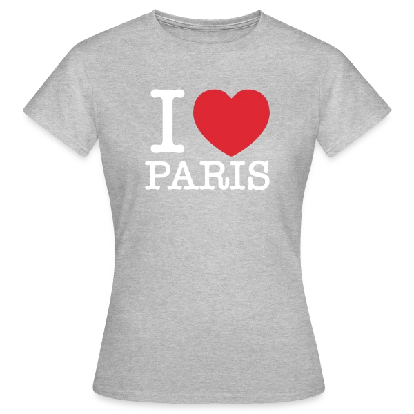 Maquette de T-shirt Femme « Cœur J'aime Paris » à personnaliser