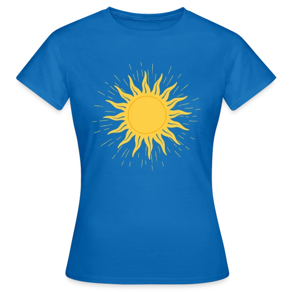 Maquette de T-shirt Femme « Dessin de Soleil Éclatant » à personnaliser