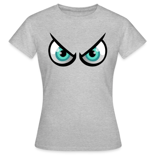 Maquette de T-shirt Femme « Yeux Cartoon Enervés : En Mode Pas Content » à personnaliser