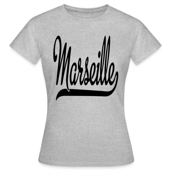 Maquette de T-shirt Femme « Marseille Calligraphie Élégante » à personnaliser