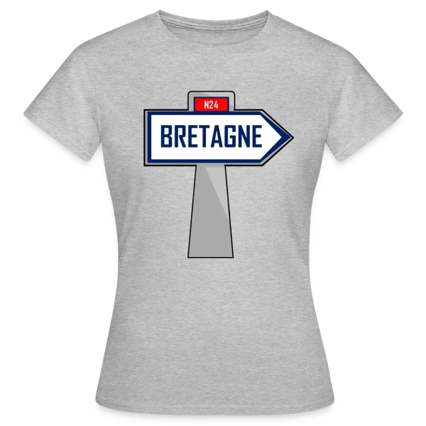Maquette de T-shirt Femme « Bretagne : Direction Humoristique Bretonne » à personnaliser