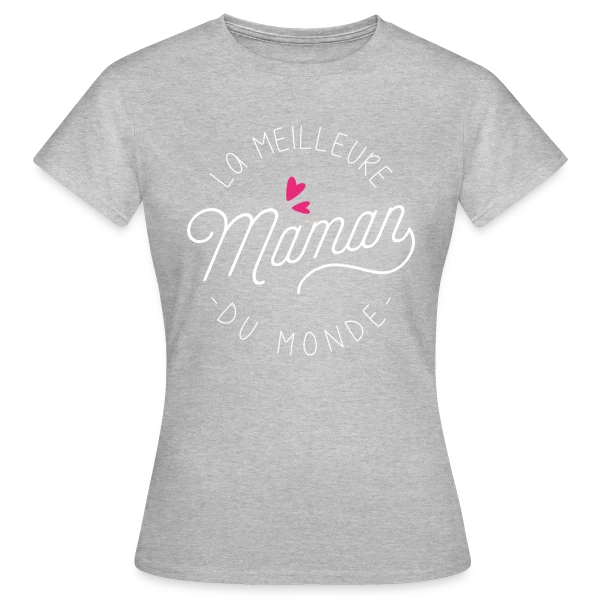 Maquette de T-shirt Femme « La Meilleure Maman du Monde : Idée Cadeau Anniversaire » à personnaliser