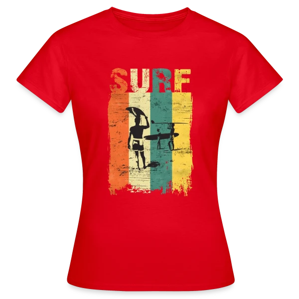 Maquette de T-shirt Femme « Surfing Vintage | Passion Vagues » à personnaliser