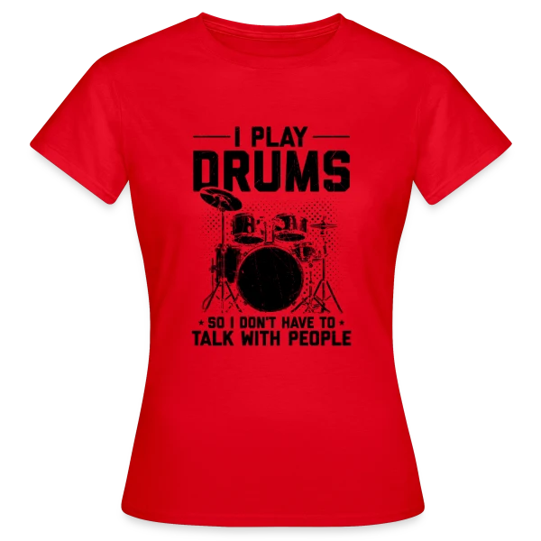 Maquette de T-shirt Femme « Batteur & Musicien Passionné » à personnaliser