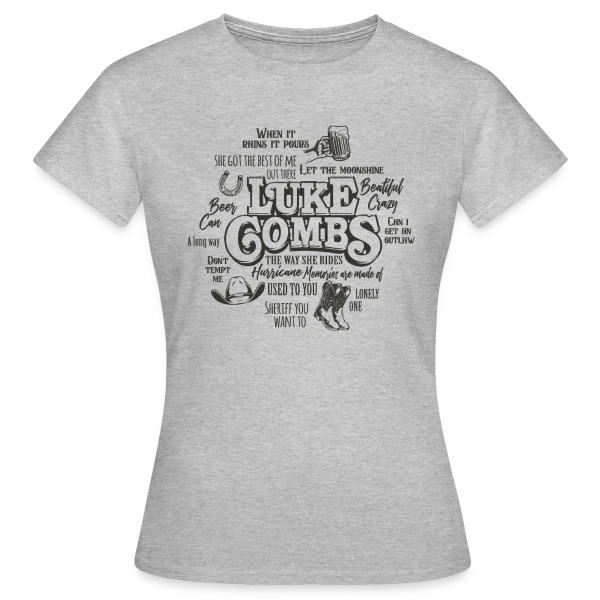 Maquette de T-shirt Femme « Luke Combs Chansons Country » à personnaliser