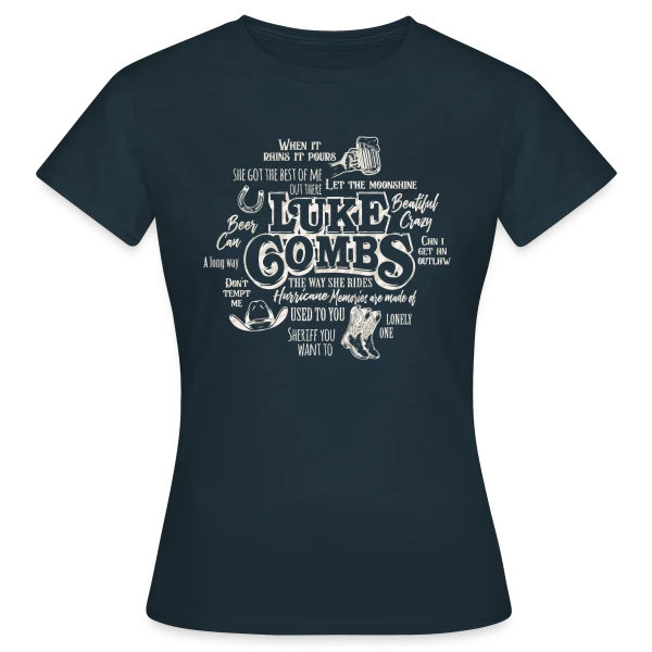 Maquette de T-shirt Femme « Luke Combs Esprit Country » à personnaliser