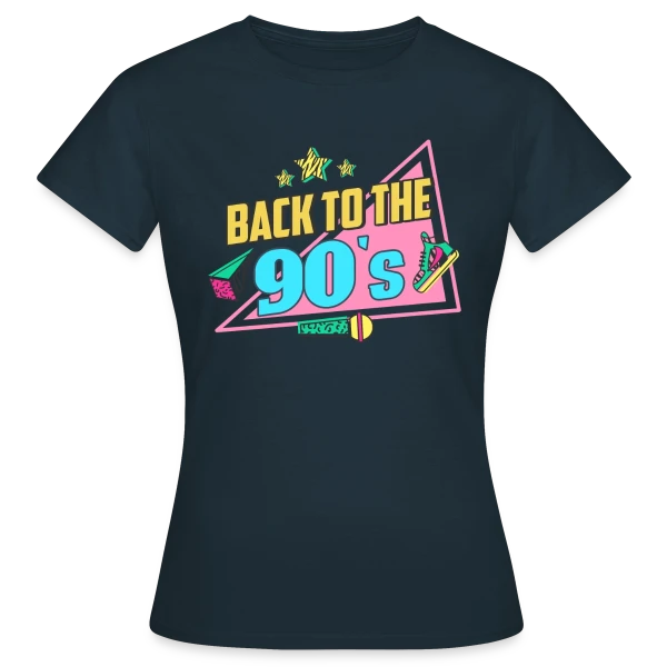 Maquette de T-shirt Femme « Retour aux Années 90 Funky » à personnaliser