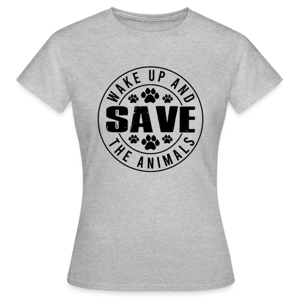 Maquette de T-shirt Femme « Sauvons les Animaux » à personnaliser