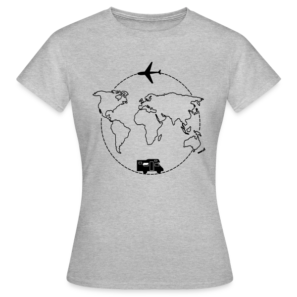 Maquette de T-shirt Femme « Voyage Autour du Monde » à personnaliser
