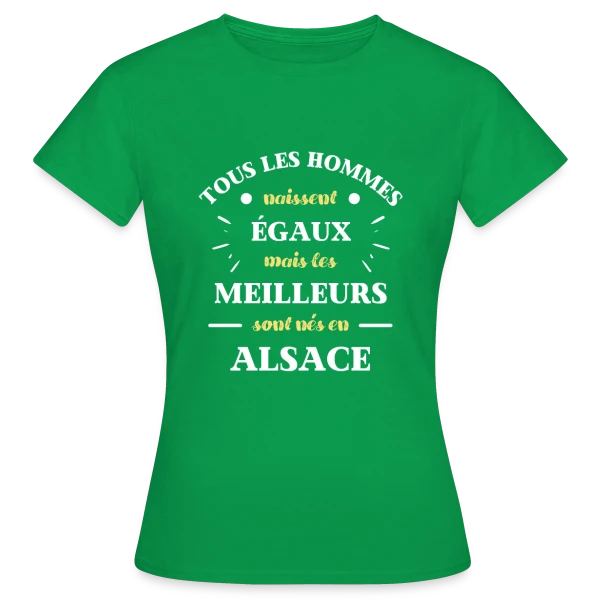 Maquette de T-shirt Femme « Hommes Égaux Alsace » à personnaliser