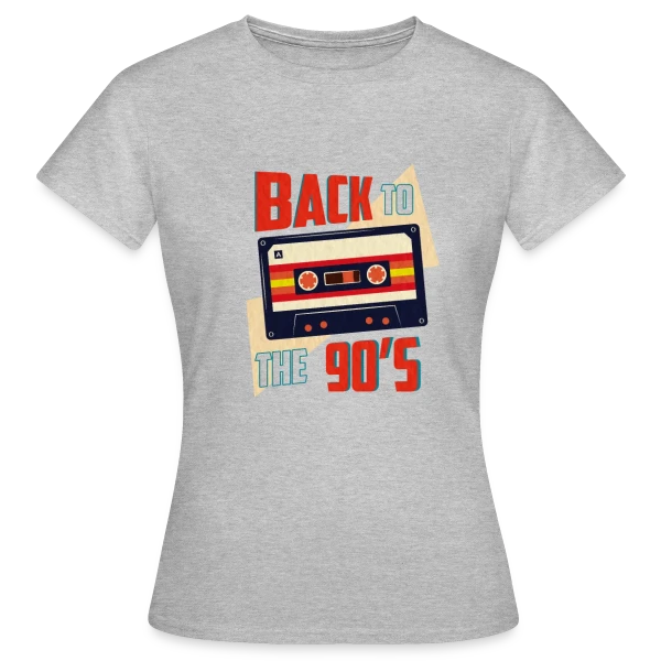 Maquette de T-shirt Femme « Retour aux Années 90 Cassette » à personnaliser