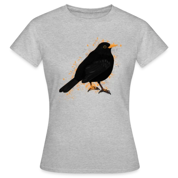 Maquette de T-shirt Femme « Merle Noir Taches » à personnaliser