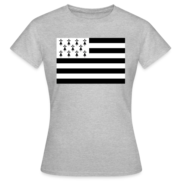 Maquette de T-shirt Femme « Drapeau Breton Gwenn ha Du » à personnaliser