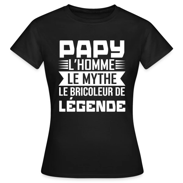 Maquette de T-shirt Femme « Papy Bricoleur de Légende » à personnaliser