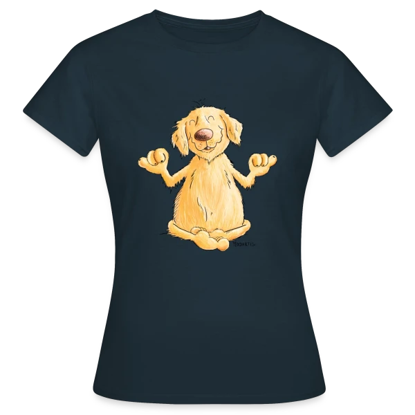 Maquette de T-shirt Femme « Golden Retriever Yogi Relax | T-shirt Chien Rigolo » à personnaliser