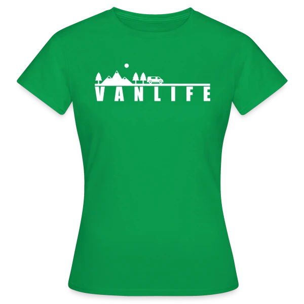 Maquette de T-shirt Femme « Van Life Évasion Montagne » à personnaliser