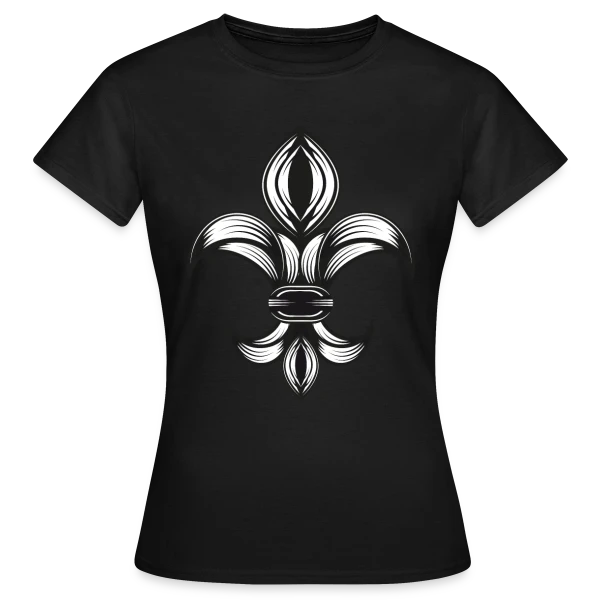 Maquette de T-shirt Femme « Fleur de Lys Élégante - Symbole Royal » à personnaliser