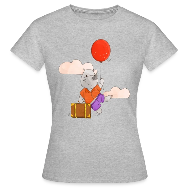 Maquette de T-shirt Femme « Rhinocéros Volant Ballon » à personnaliser