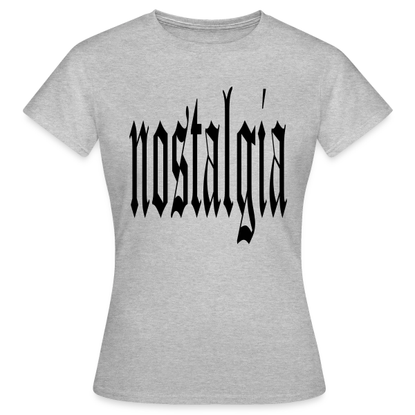 Maquette de T-shirt Femme « Typographie Gothique "Nostalgia" » à personnaliser