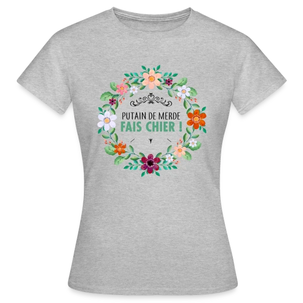 Maquette de T-shirt Femme « Coup de Gueule Fleuri » à personnaliser