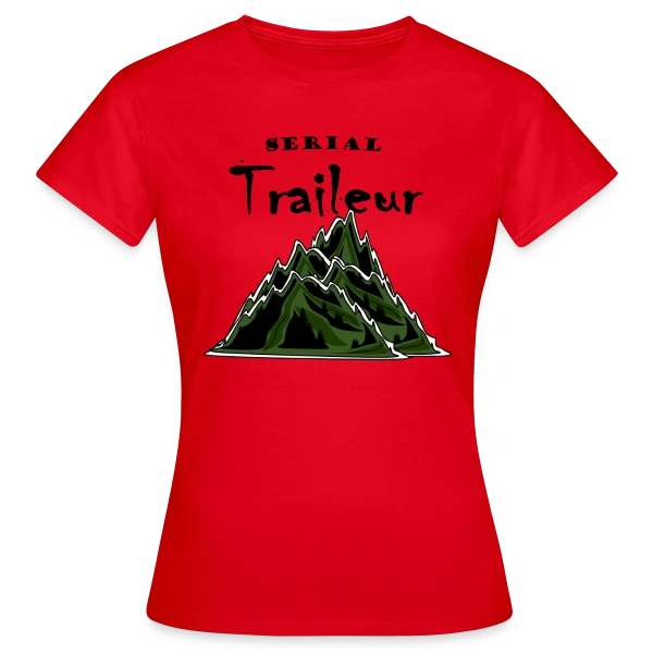 Maquette de T-shirt Femme « Serial Traileur » à personnaliser