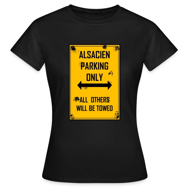 Maquette de T-shirt Femme « Alsacien Parking Only » à personnaliser