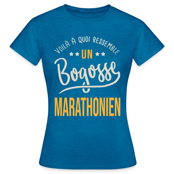 Maquette de T-shirt Femme « Running Bogosse Marathonien - Idée Cadeau Marathon » à personnaliser