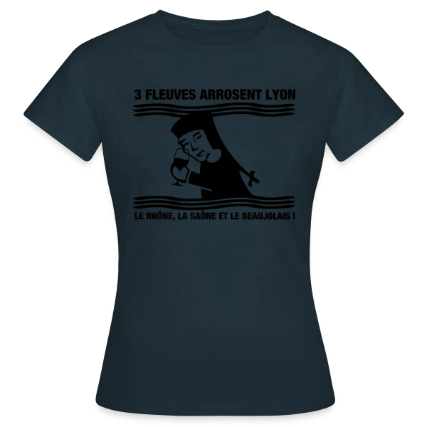 Maquette de T-shirt Femme « Lyon Fleuves & Beaujolais » à personnaliser