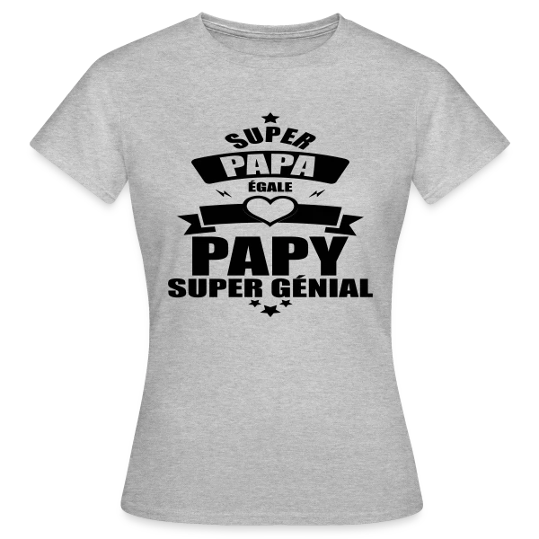 Maquette de T-shirt Femme « Super Papy, Super Papa : Le Meilleur des Grands-Pères » à personnaliser