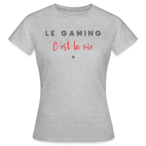 Maquette de T-shirt Femme « Le Gaming C'est la Vie » à personnaliser