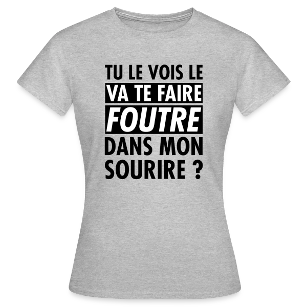 Maquette de T-shirt Femme « L'Œil Qui Dit Tout : "Va te faire foutre ?" » à personnaliser