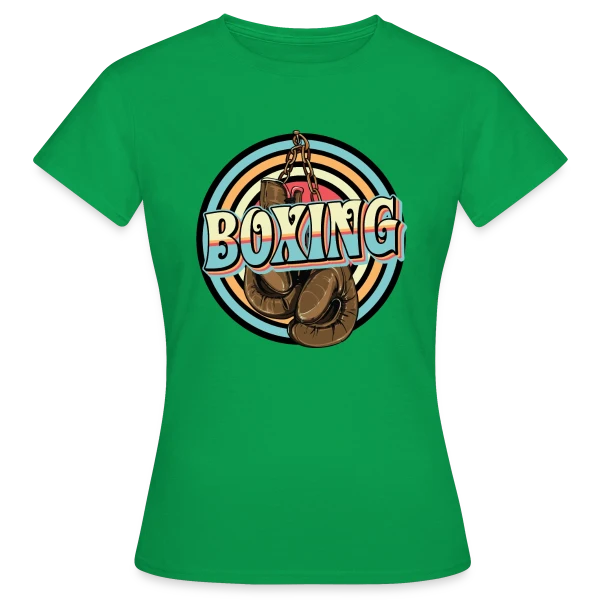 Maquette de T-shirt Femme « Boxe - Design Cool avec Gants de Boxe » à personnaliser