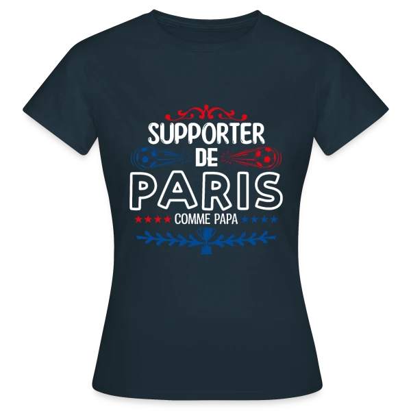 Maquette de T-shirt Femme « Supporter Football Parisien » à personnaliser