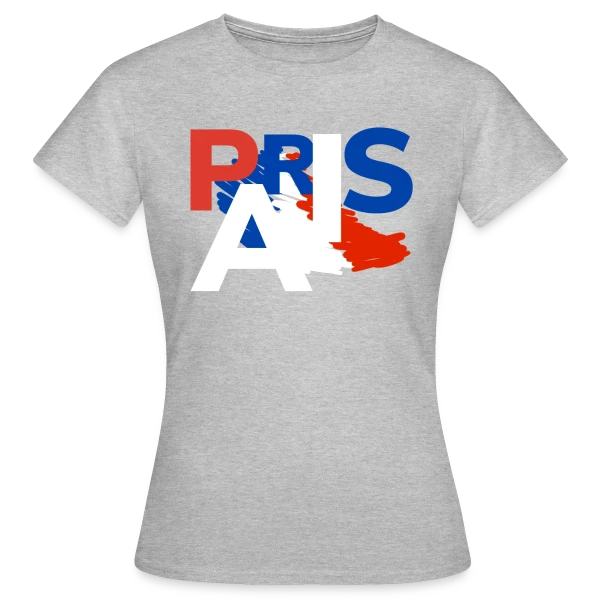 Maquette de T-shirt Femme « Paris Tricolore Moderne » à personnaliser