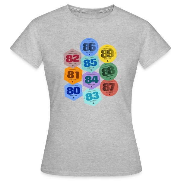 Maquette de T-shirt Femme « Vignette Auto Rétro Années 80 » à personnaliser