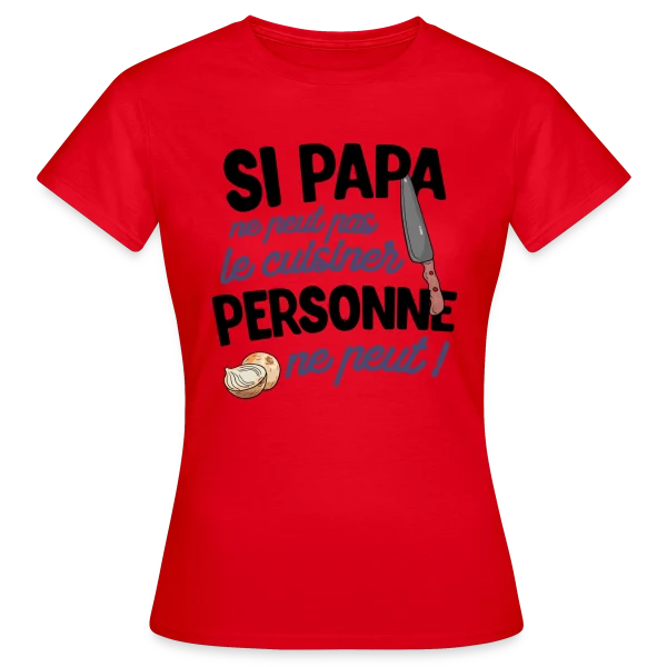 Maquette de T-shirt Femme « Papa Cuisinier - Le Maître des Fourneaux » à personnaliser